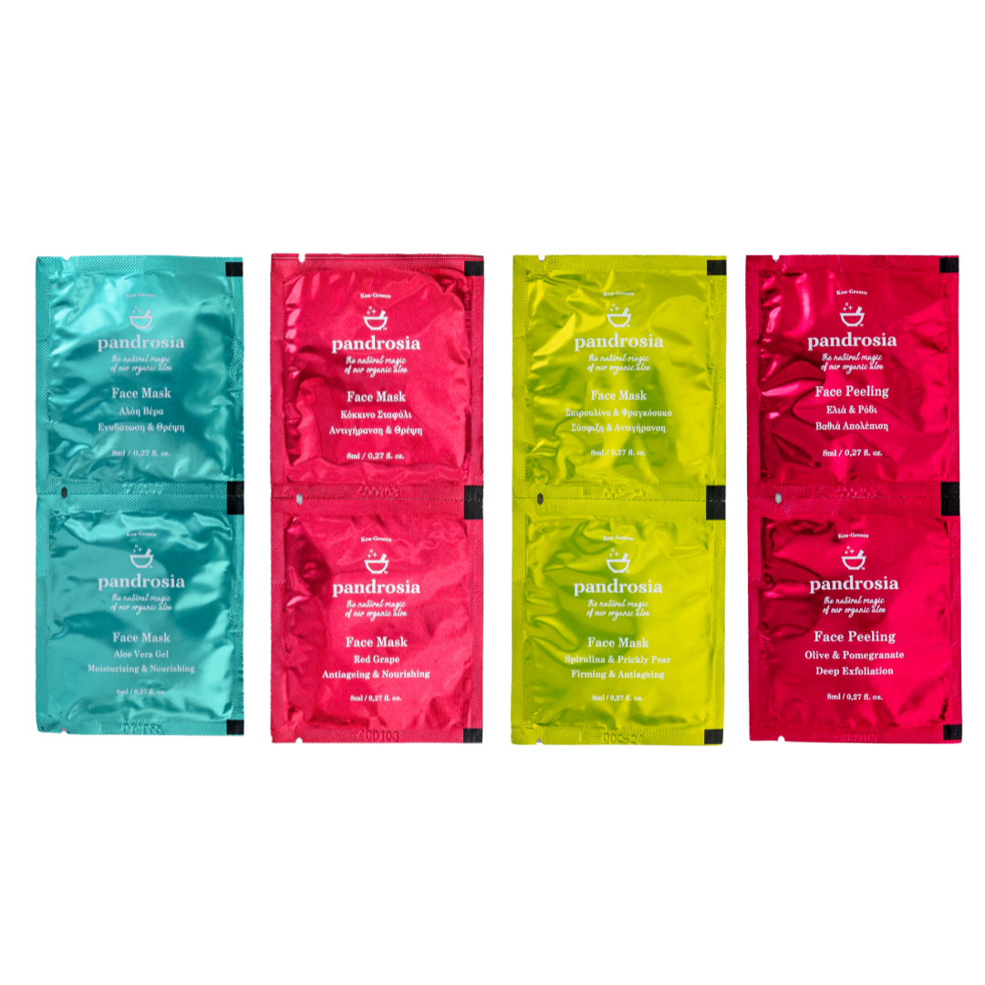 Masks & Scrubs: Set 4 Μάσκες Αντιγήρανσης & Λάμψης