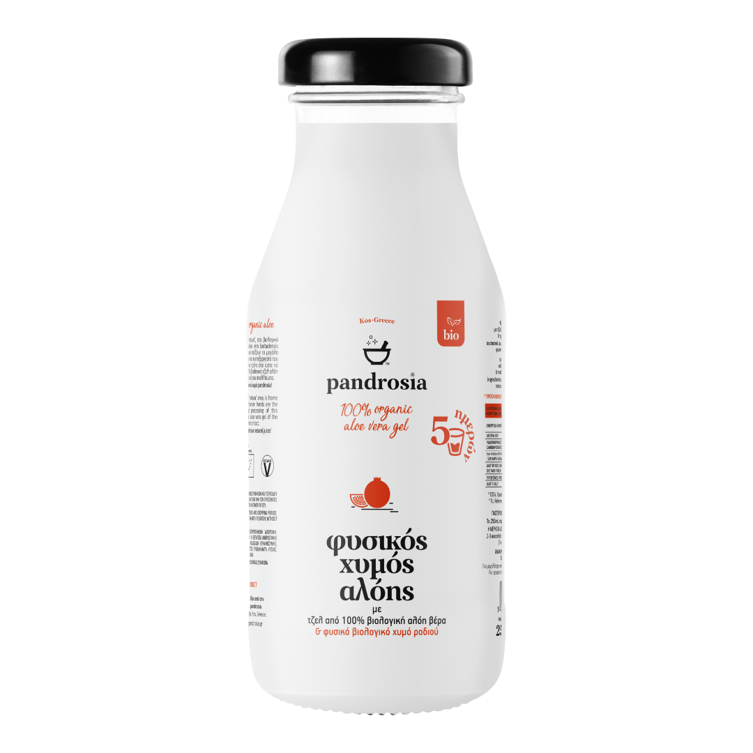 Φυσικός 100% βιολογικός χυμός αλόης με ρόδι 500ml