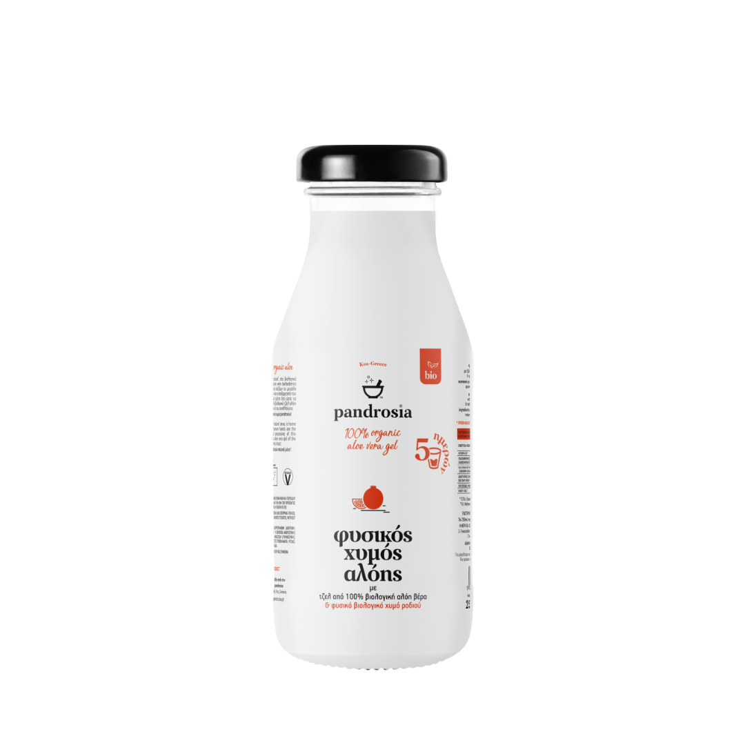 Φυσικός 100% βιολογικός χυμός αλόης με ρόδι 250ml